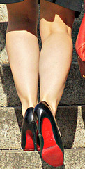 black heels, red soles (F)