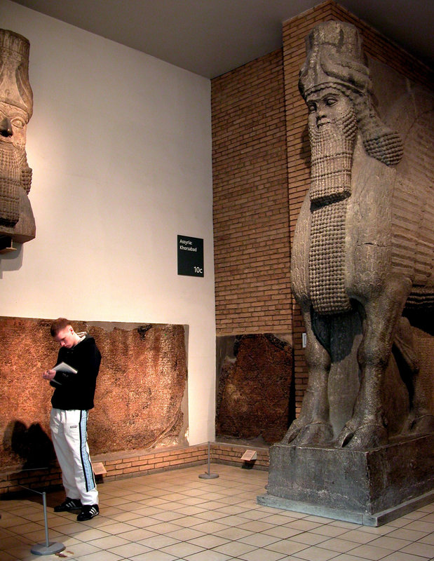 British Museum: Boy and a huge mythical creature