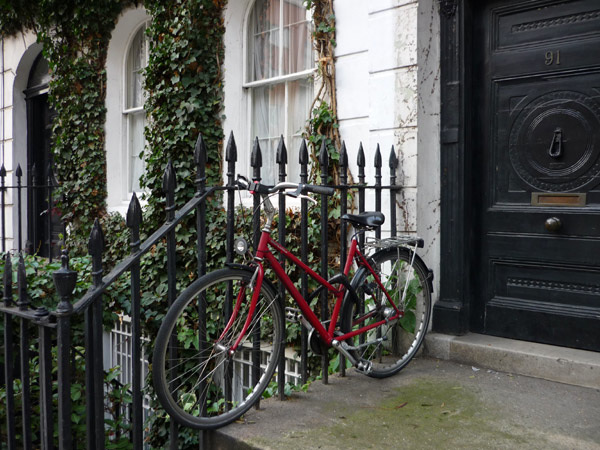 Bike on railings