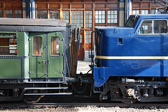 Celebration of the centenary of Haarlem Railway Station: old railway carriages and engine 1202