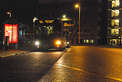 Number 42 bus at night