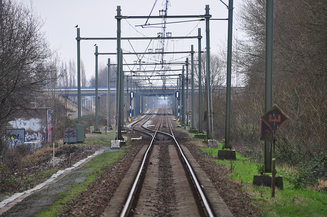 Railroad from Leiden to Utrecht