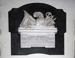 Memorial to Lemuel Shuldham who dies at the Battle of Waterloo, Marlesford Church, Suffolk