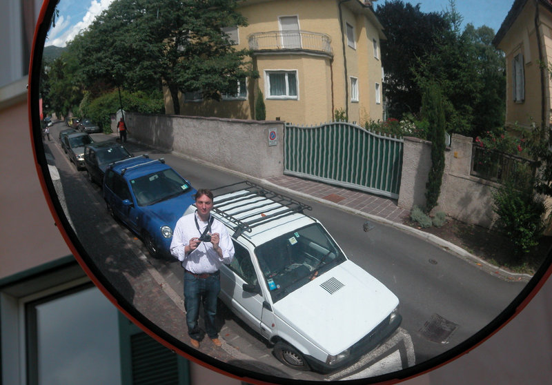 Holiday day 3: Me in a mirror in Bozen (Bolzano)