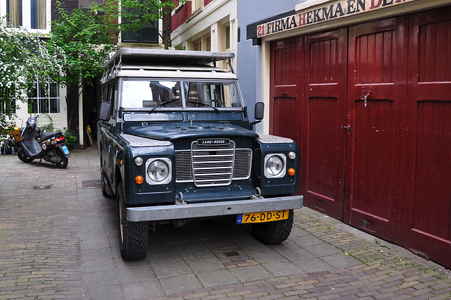 1973 Land Rover 109" out of the garage