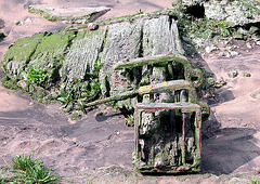Piece of wood along the bank of the Thames