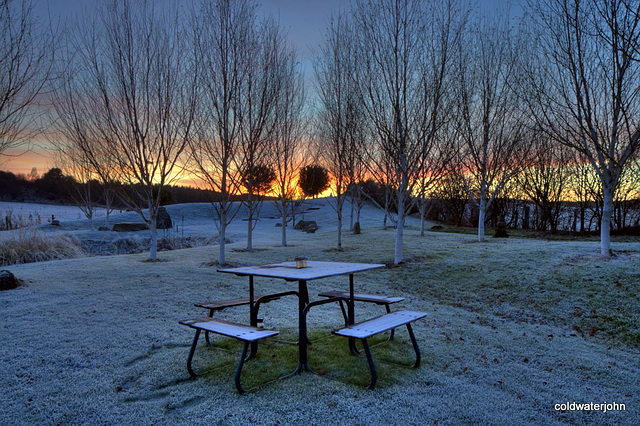 Cool picnic spot at sunset!