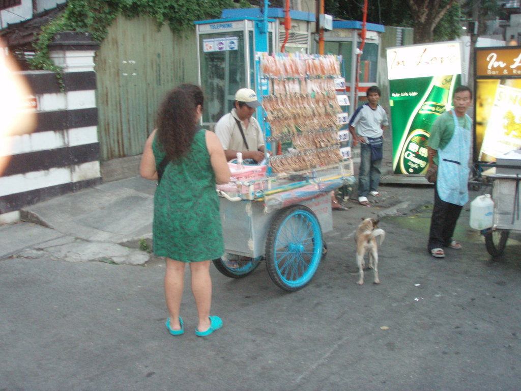 buying dried squid snacks