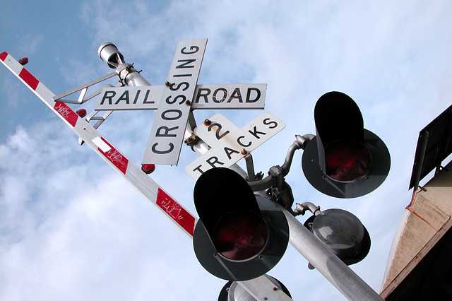 Railroad Crossing in Portland in Oregon