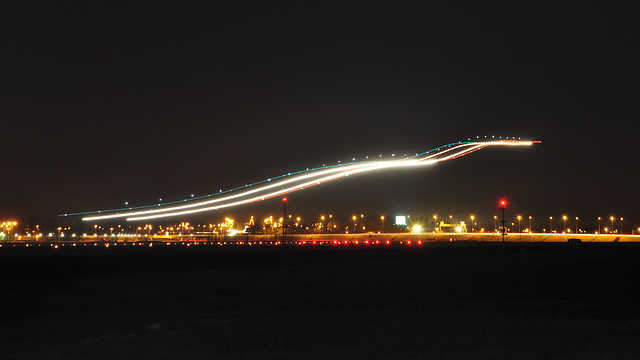 Landing plane at Schiphol