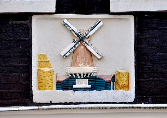 Gable stone of a wind-powered sawmill