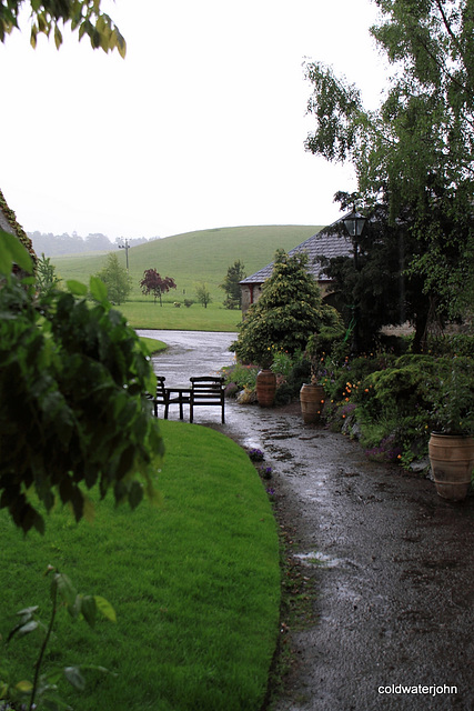 Dreich Scottish Sunday morning downpour..