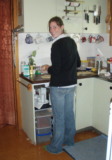 Emilie making bunny biscuits