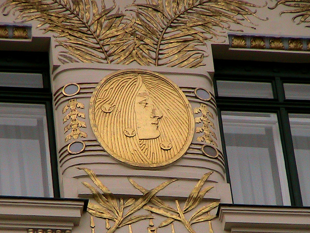 Art Nouveau ornament on a house on the Linke Wienzeile
