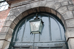 Lantern in door