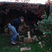 WWOOFer Emilie splitting wood