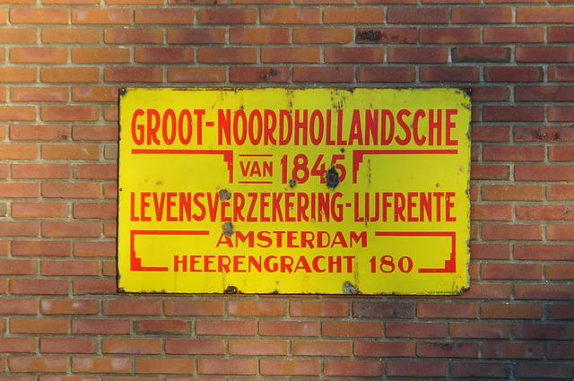 Signs: Groot-Noordhollandsche van 1845 Levensverzekering-Lijfrente