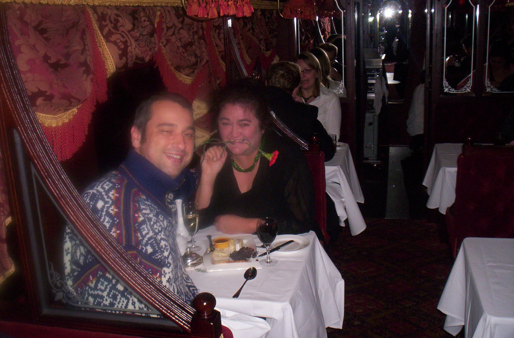 birthday dinner in the Tramcar Restaurant