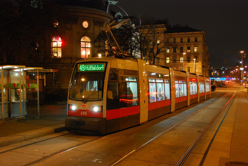 New tram at night