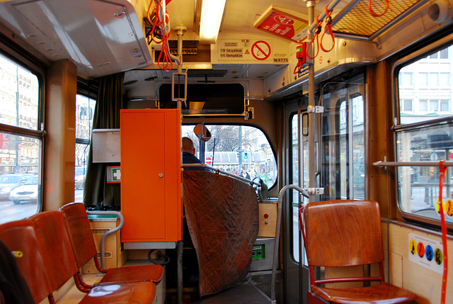 Interior on an old tram Interior on an old tram