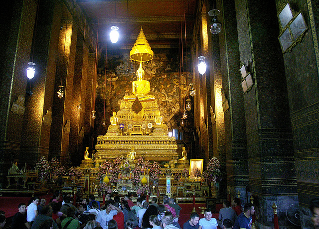 Bronze Buddha image in the main bot (temple)