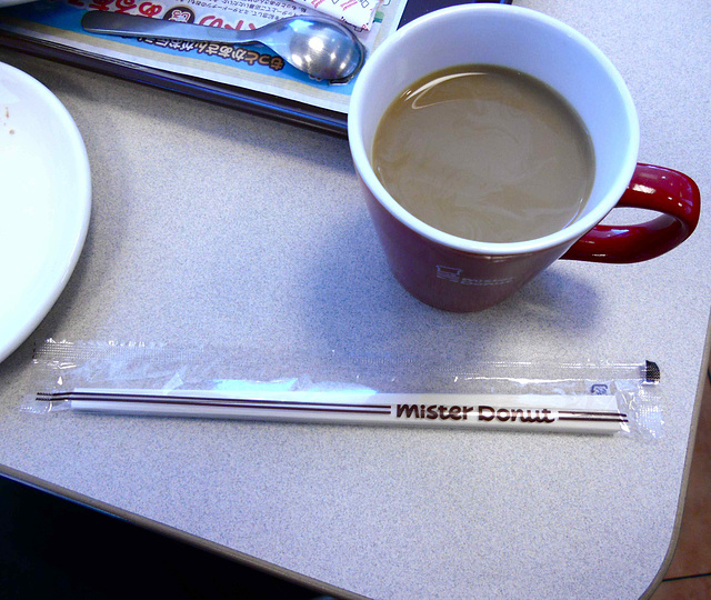 You know you are not in Kansas anymore when you find chopsticks at Mister Doughnut