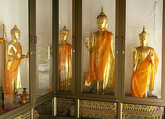 Gold Buddha images with different gestures