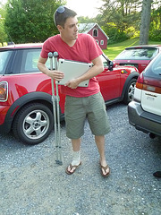 Gabe on Crutches