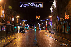 Forres High Street, Christmas early evening - the lights