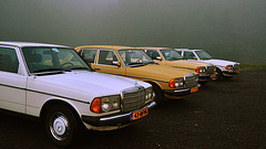 Mercedes-Benzes in the mist