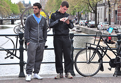 Tourists in Amsterdam