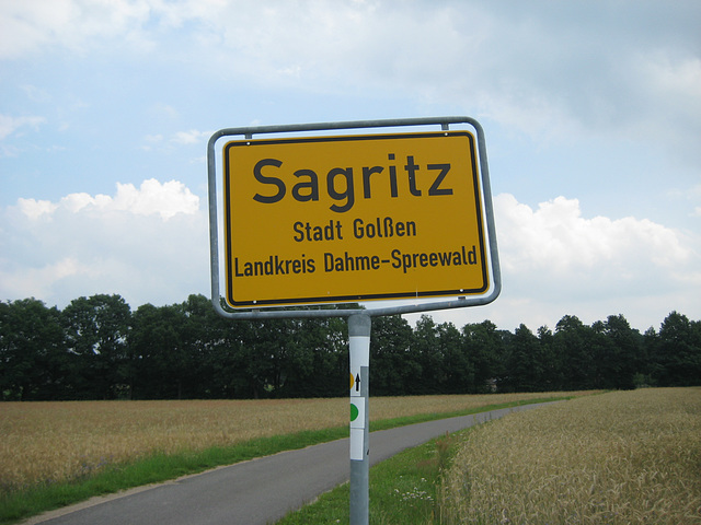 Ortseingang Sagritz - Dahmeradweg