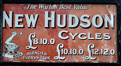 Cheap Bikes (but expensive at the time of this advert)- Enamel Sign on Bewdley Station