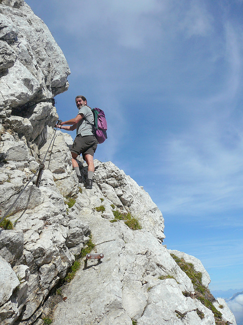 Im Klettersteig, Mala Mojstrovka