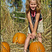 Happy Pumpkin Girl Guarding Her Choice