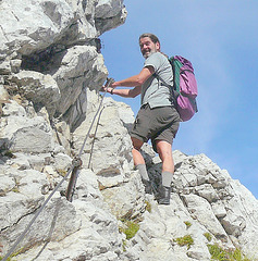 Im Klettersteig, Mala Mojstrovka