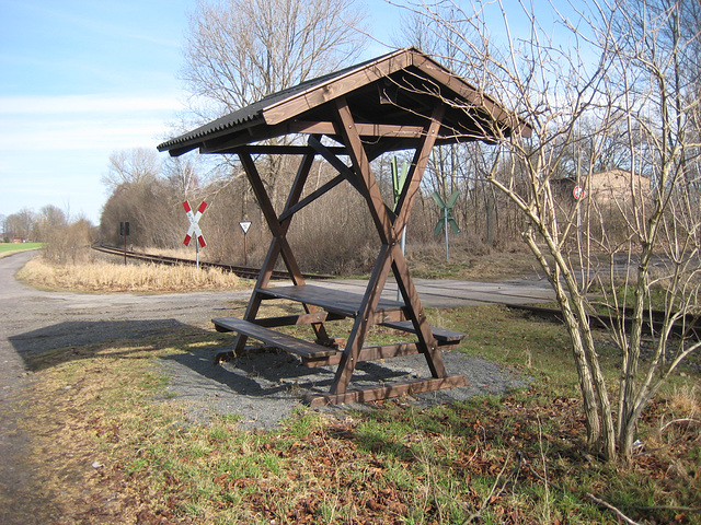 Rastplatz an der Draisinenstrecke Buckowbrücke