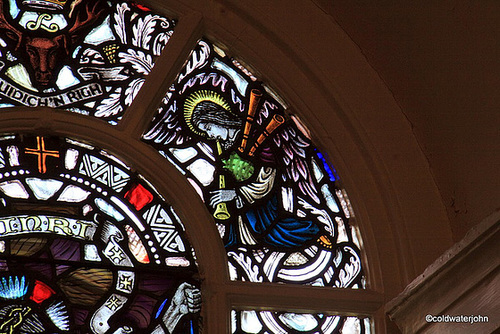 The Bagpiping Angel in the Fort George Garrison Chapel
