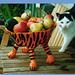 papier mache tiger fruit bowl