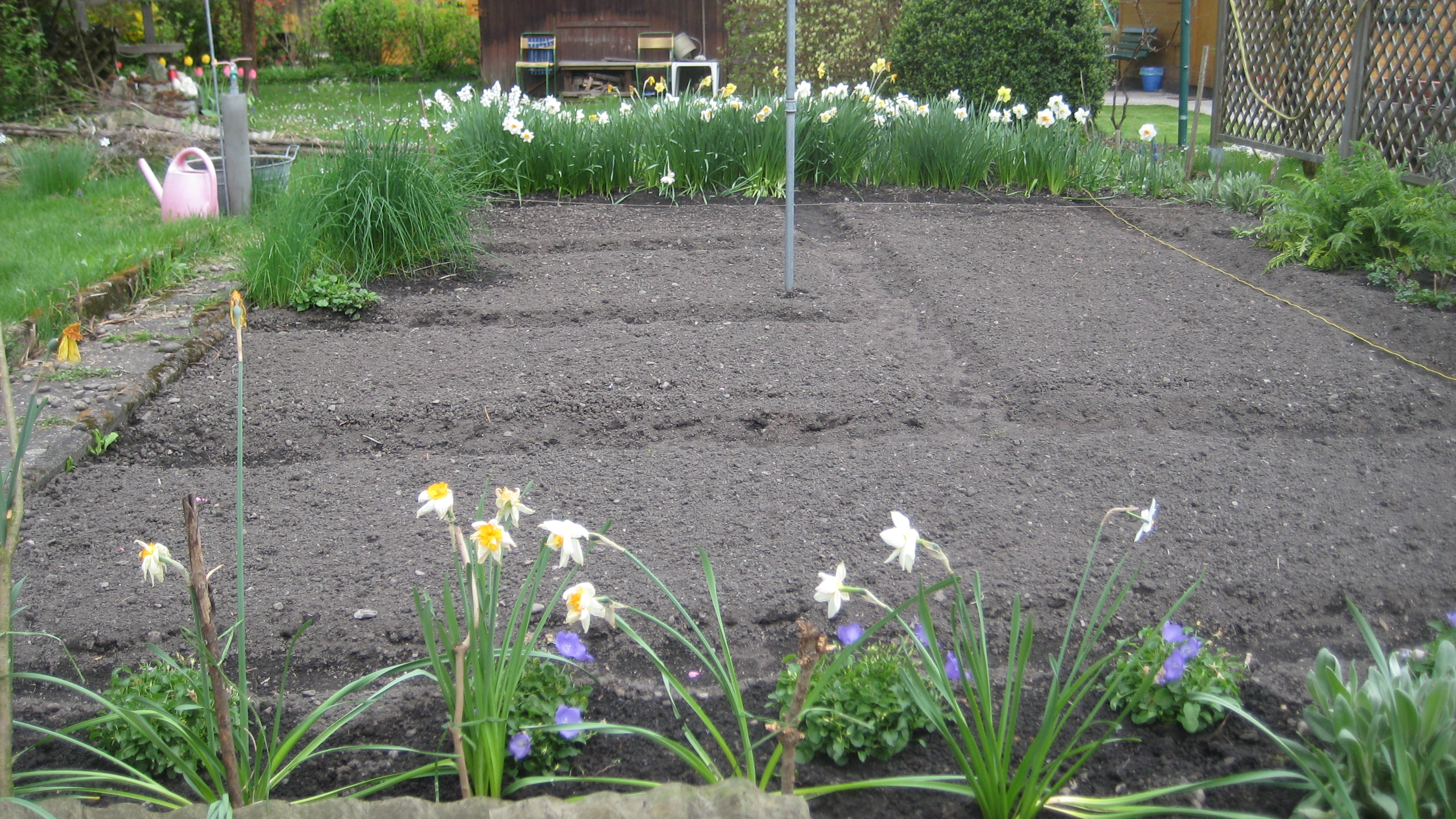 Überblick über den Garten - bald wird gepflanzt