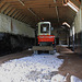 Bulldozer levelling the floor foundations - slow progress!