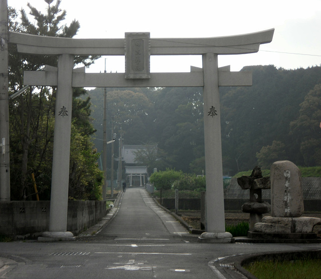 Shinto Shrine on a misty morning