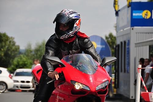 Nordschleife weekend – Biker with a matching scarf