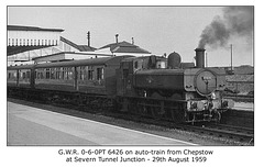 GWR 0-6-0PT 6426 Severn Tunnel Junction 29.8.1959