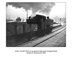 GWR 0-6-0PT 8415 - Worcester Foregate Street - 12.1.1963