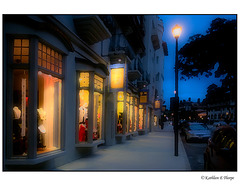 King Street at Twilight palette knife with fog