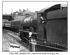 GWR 4-6-0 4984 Albrighton Hall - Lawrence Hill, Bristol - 5.8.1961