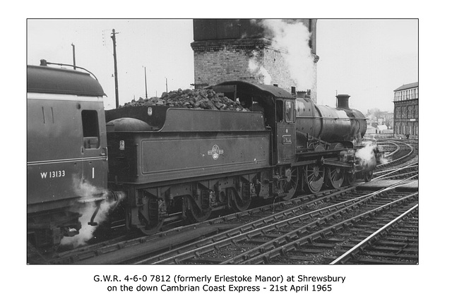 GWR 4-6-0 7812  Shrewsbury 21.4.1965