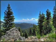 Vista with Pilot Rock and Boulders