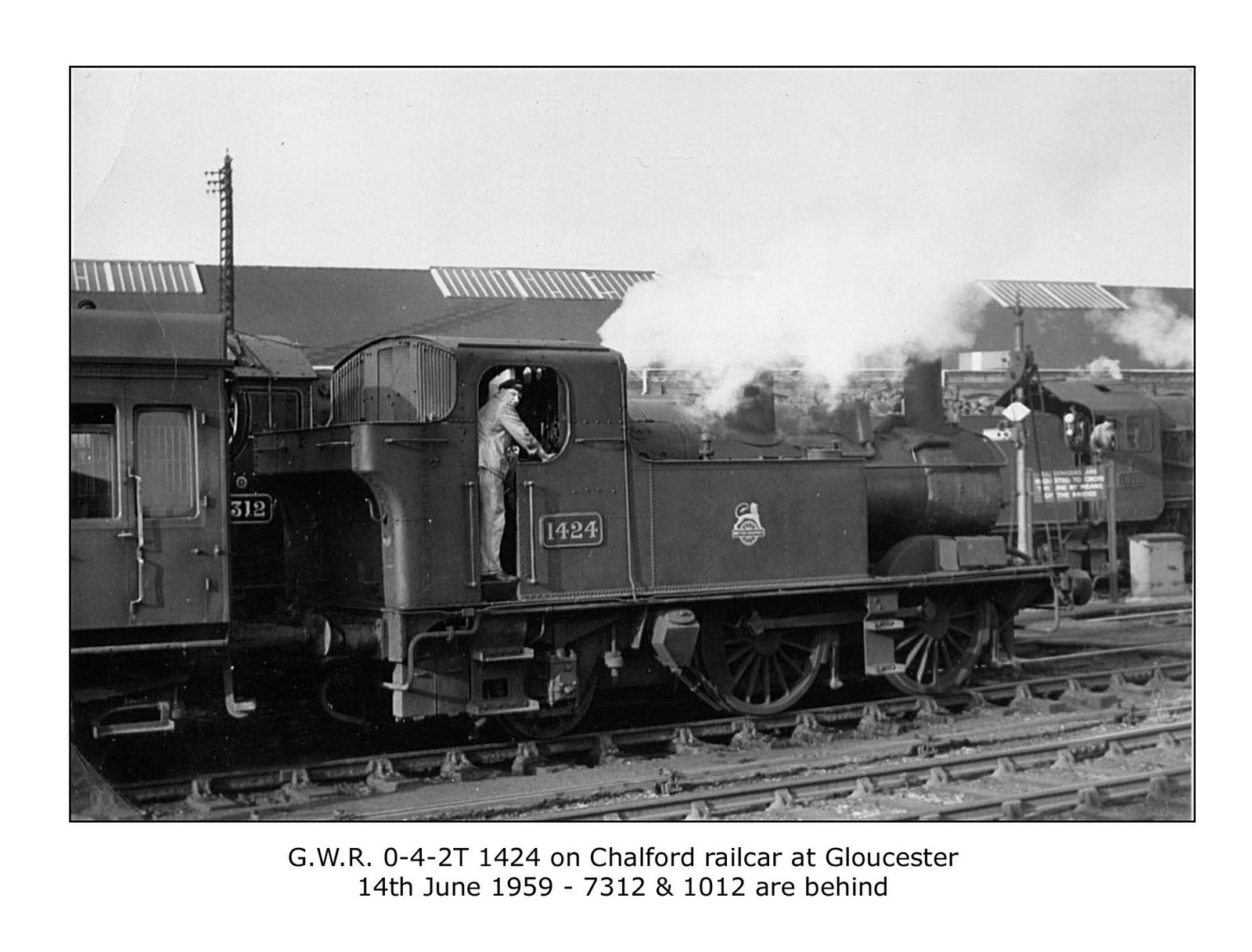 GWR 0-4-2T 1424 Gloucester 13.6.1959